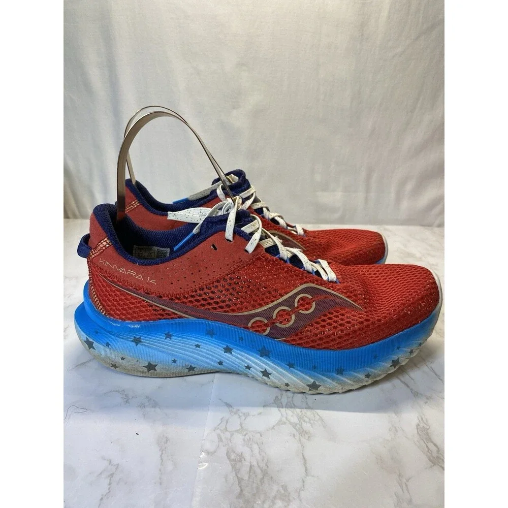 Saucony Kinvara 14 Liberty Men’s Size 9 Red White Blue USA Running Shoes